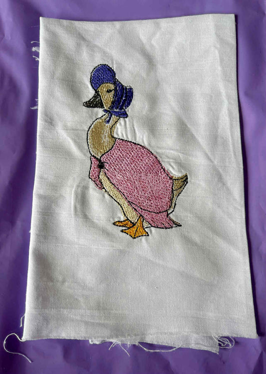 Miss puddle ducks panel Embroidery design